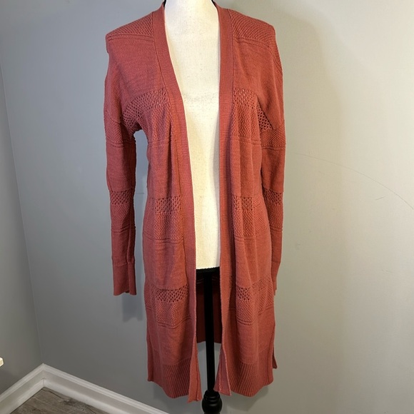 Universal Thread Sweaters - Universal Thread Dusty Rose Long Knit Cotton Cardigan